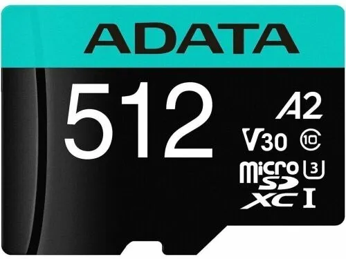 Карта памяти ADATA 512Gb MicroSD + SD адаптер (AUSDX512GUI3V30SA2-RA1)