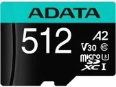 Карта памяти ADATA 512Gb MicroSD + SD адаптер (AUSDX512GUI3V30SA2-RA1)