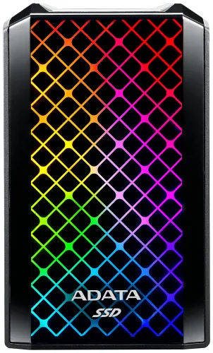 Внешний SSD USB 3.2 Gen 2 Type-C ADATA ASE900G-1TU32G2-CBK SE900G 1TB 2000/2000MB/s RGB подсветка черный