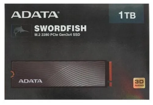 M.2 2280 1TB Adata Swordfish Client SSD Aswordfish-1t-c PCIe Gen3x4 with NVMe, 1800/1400, Iops 180/1-3