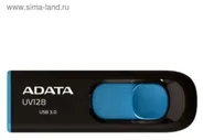 Флешка USB3.0 ADATA AUV128-128G-RBE, 128 Гб, черно-синяя