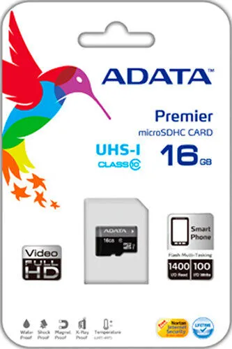 USB Флеш-накопитель ADATA Карта памяти microSDHC 16 Гб UHS-1 CL10-0