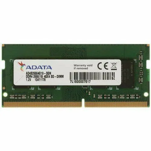 Оперативная память ADATA 4Gb DDR4 2666MHz SO-DIMM OEM (AD4S26664G19-BGN)-0