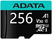 Карта памяти 256Gb MicroSD ADATA + SD адаптер (AUSDX256GUI3V30SA2-RA1)