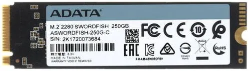 Твердотельный накопитель ADATA 250 ГБ M.2 ASWORDFISH-250G-C-2