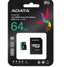 Карта памяти ADATA Premier Pro microSDXC 64 ГБ (AUSDX64GUI3V30SA2-RA1)