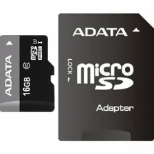 Карта памяти ADATA 16Gb MicroSD + SD адаптер (AUSDH16GUICL10-RA1)