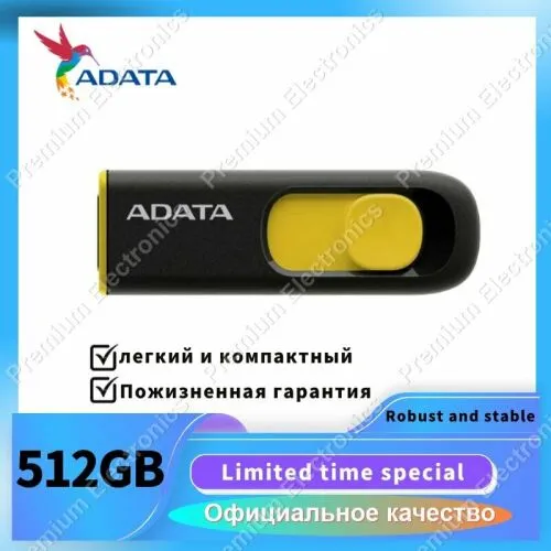 USB Флеш-накопитель ADATA T102 512 ГБ, желтый-0