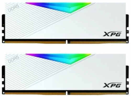 Модуль памяти DDR5 32GB (2*16GB) ADATA AX5U5600C3616G-DCLARWH XPG LANCER RGB 5600MHz CL36 1.25V, радиатор, белый