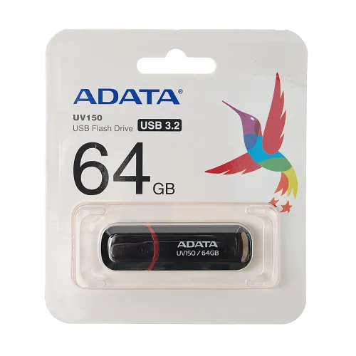Карта памяти USB 64GB ADATA, AUV150-64G-RBK, A-DATA-0