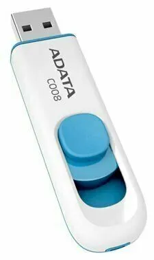 Флеш Диск Adata Ac008-16g-Rwe 16gb Usb 2.0 Белый/Синий ADATA арт. AC008-16G-RWE