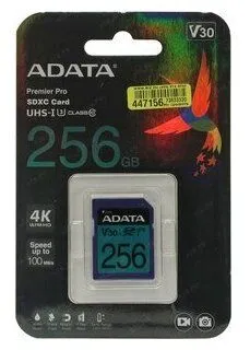 Карта памяти ADATA SDXC 256 ГБ Class 10, V30, UHS-I U3, R/W 100/80 МБ/с-3
