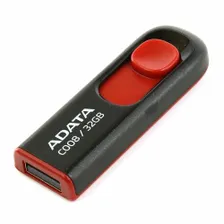 Флешка Adata C008 32GB AC008-32G-RKD чёрный/красный