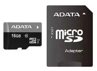 Карта памяти ADATA microSDHC 16 ГБ Class 10, UHS-I, адаптер на SD-3