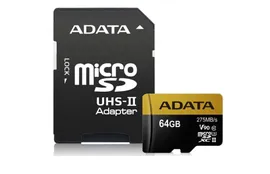 Карты флэш-памяти A-DATA ADATA Premier 64Gb MicroSD + SD адаптер (AUSDX64GUII3CL10-CA1)