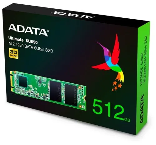 Накопитель SSD M.2 2280 ADATA Ultimate SU650 512GB SATA-III 3D TLC (ASU650NS38-512GT-C)