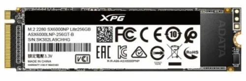 256 ГБ Внутренний SSD диск ADATA XPG SX6000 Lite M.2 PCI-E 3.0 (ASX6000LNP-256GT-B)-0