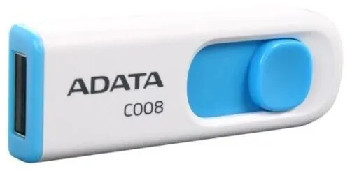 Флешка ADATA C008 32 ГБ, 1 шт., белый/голубой-1