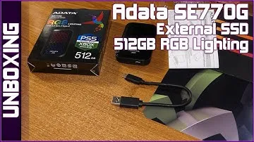 Adata SE770G External SSD 512GB RGB Lighting USB Type-C 3.2 Gen 2 (PC, PS5, Xbox Series X)  unboxing