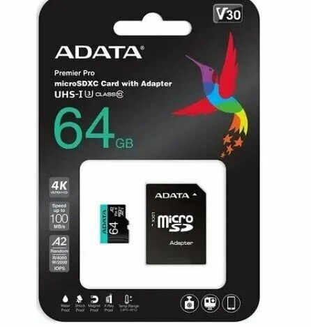 Карта памяти ADATA Premier Pro microSDXC 64 ГБ (AUSDX64GUI3V30SA2-RA1)-0