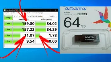 Unboxing and Speed Test | pendrive adata UV350 64GB (PT-BR/EN)