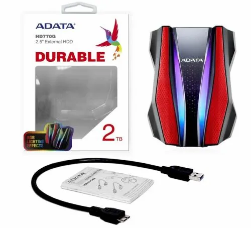 Внешний Жесткий Диск Adata Hd770g 2tb Красный ADATA арт. AHD770G-2TU32G1-CRD-0