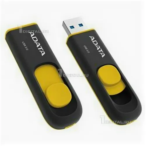 Накопитель ADATA 16GB DashDrive UV128 черный/желтый USB 3.1 Flash Drive (AUV128-16G-RBY)-1