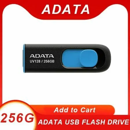 USB Флеш-накопитель ADATA UV128 256 ГБ, голубой