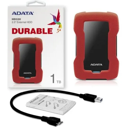 Внешний жесткий диск ADATA 2.5' 1.0Tb USB 3.0 A-Data HD330 AHD330-1TU31-CRD Red-1