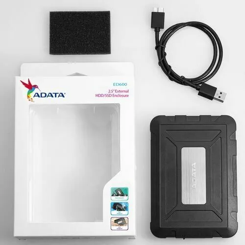 ADATA "2.5" External Enclosure ED600 AED600-U31-CBK USB 3.1, For SSD, HDD 7mm&9.5mm, IP54, Black," AED600-U31-CBK Retail (463234) {20}-3