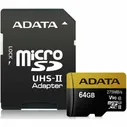 Карта памяти ADATA 64Gb MicroSD Premier + SD адаптер (AUSDX64GUII3CL10-CA1)