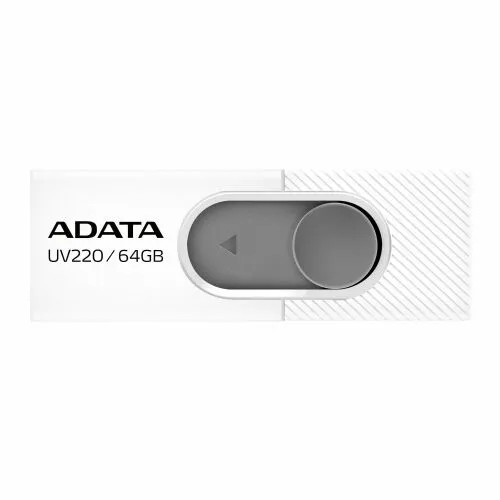 Флешка 64GB ADATA UV220, USB 2.0, белый/серый AUV220-64G-RWHGY-0