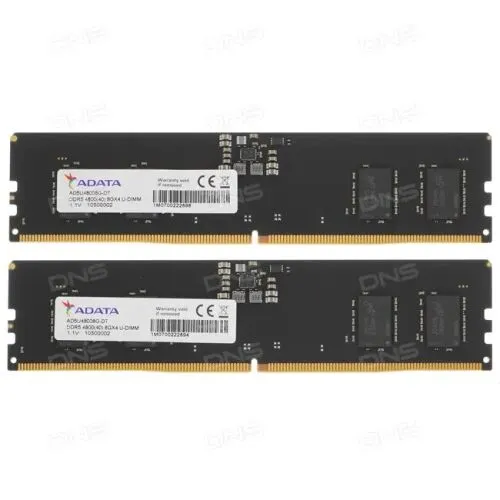 Оперативная память ADATA DDR5-4800 U-DIMM [AD5U48008G-DT] 16 ГБ