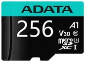 Карта памяти 256Gb MicroSD ADATA + SD адаптер (AUSDX256GUI3V30SA2-RA1)