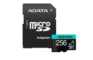 Карты флэш-памяти A-DATA ADATA 256Gb MicroSD + SD адаптер (AUSDX256GUI3V30SA2-RA1)