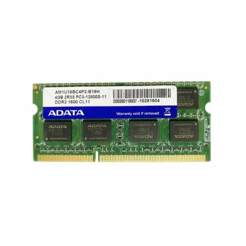 Оперативная память ADATA SODIMM DDR3 4Гб 1600MHz 1x4 ГБ (AO2K92BC4R1-BUES)-0