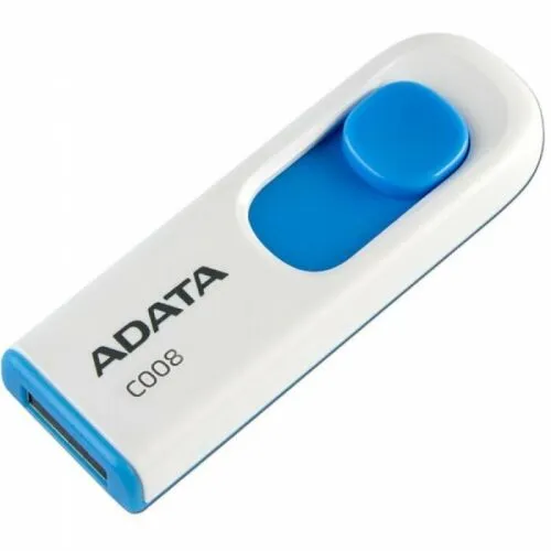 16GB ADATA C008 USB Flash [AC008-16G-RWE] USB 2.0, White/Blue, RTL (609642)-1