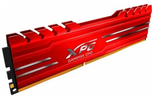 Оперативная память ADATA 8GB DDR4 3200 DIMM XPG GAMMIX D10 Red Gaming Memory AX4U32008G16A-SR10 Non-ECC, CL16, 1.35V, Heat Shield, RTL