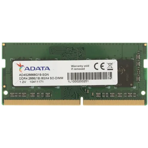 Оперативная память ADATA 8Gb DDR4 2666MHz SO-DIMM (AD4S26668G19-SGN)