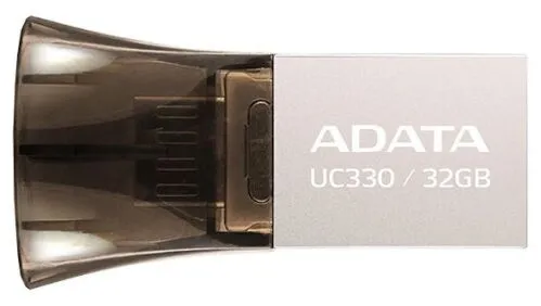 Флешка ADATA UC330 32 ГБ, черный/серебристый