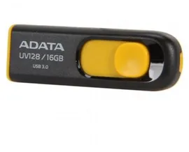 Флешка ADATA DashDrive UV128 16 ГБ, USB 3.1, черный/желтый