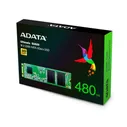 Твердотельный накопитель ADATA SSD, M.2, 480GB, SATA-III, чтение: 550 Мб/с, запись: 510 Мб/с, TLC 3D NAND (ASU650NS38-480GT-C)