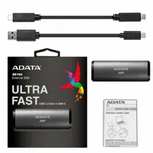 Внешний USB SSD накопитель. 1.8" 512GB ADATA SE760 Titan-Gray External SSD ASE760-512GU32G2-CTI USB 3.2 Gen 2 Type-C, 1000R, USB 3.2 Type-C to C cable,USB 3.2 Type-C to A cable, Quick Start Guide, RTL (772714)