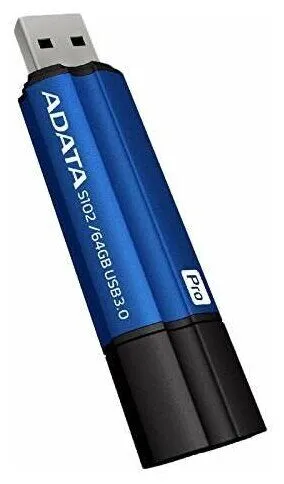 Флешка ADATA S102 Pro 64 ГБ, 1 шт., титаново-синий-2