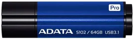 Флешка ADATA S102 Pro 64 ГБ, 1 шт., титаново-синий