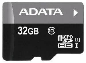 Карта памяти microSD (T-Flash) 32ГБ ADATA microSDHC Class 10 UHS-I A1 100/20 MB/s (SD адаптер)