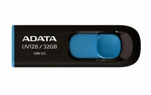 Накопитель USB 3.0 32GB ADATA DashDrive UV128 черный/голубой-0