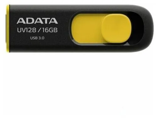 Флешка ADATA DashDrive UV128 16 ГБ, USB 3.1, черный/желтый-3