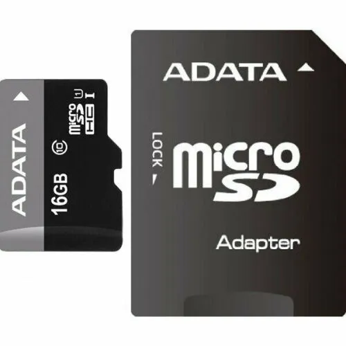 Карта памяти ADATA 16Gb MicroSD + SD адаптер (AUSDH16GUICL10-RA1)-0